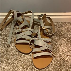 Super cute grey gladiator sandals !Never worn!